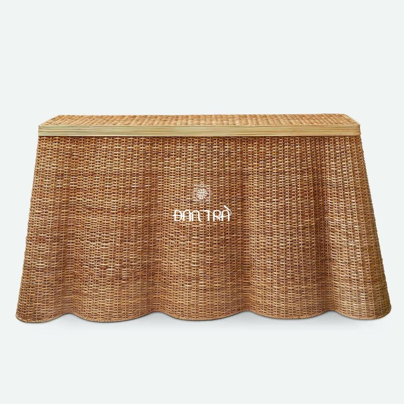 Bàn mây trưng bày Bettina hoạ tiết vỏ sò