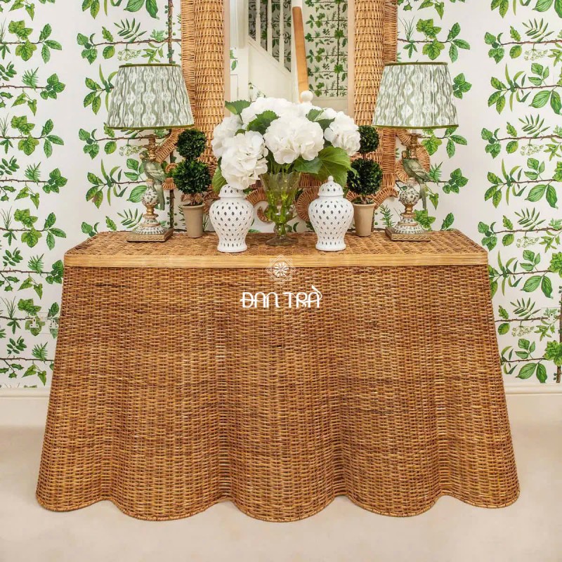Bàn mây trưng bày Bettina hoạ tiết vỏ sò thumb