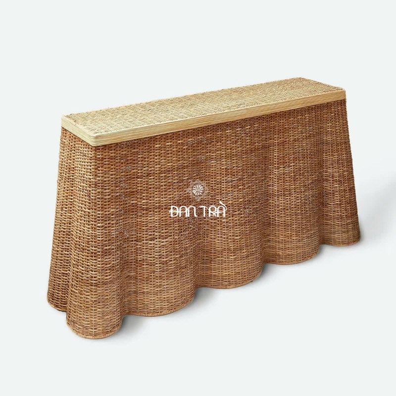 Bàn mây trưng bày Bettina hoạ tiết vỏ sò thumb