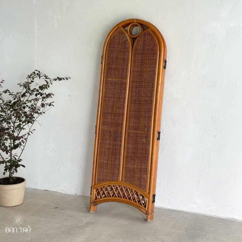 Bình phong mây, vách ngăn mây tre đan hình chiếc lá Maple thumb