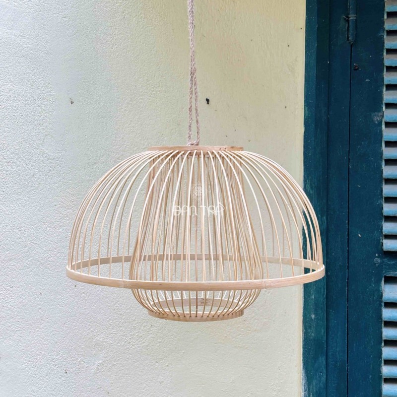 Đèn tre 2 lớp đan thưa