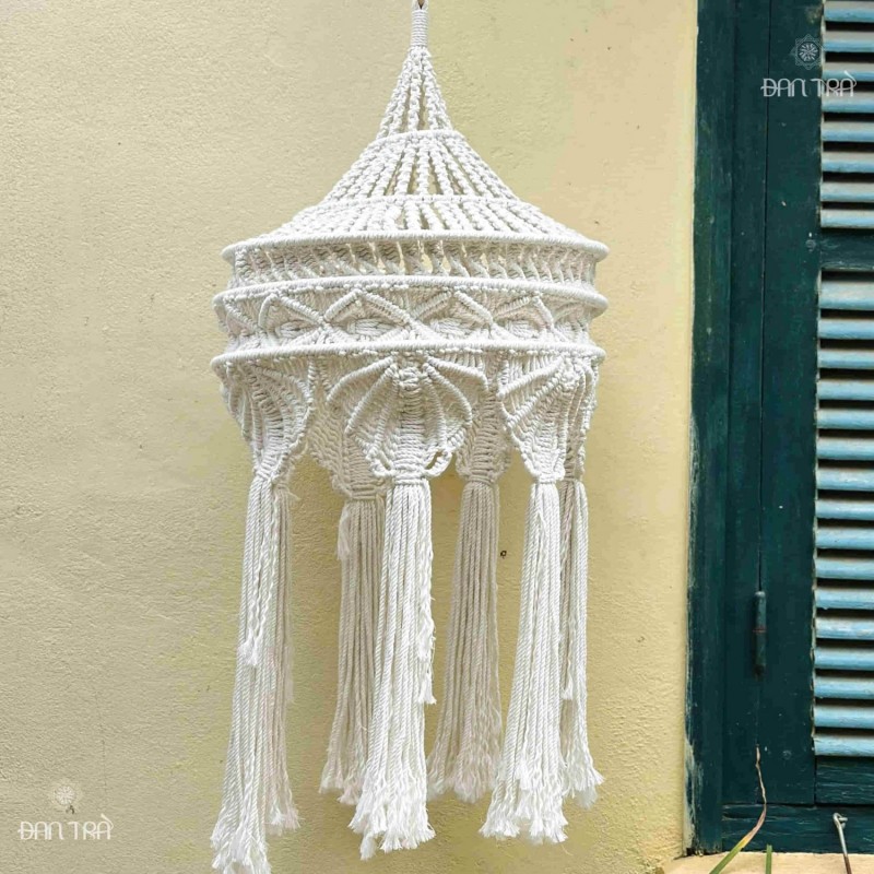 Đèn macrame con sò vintage