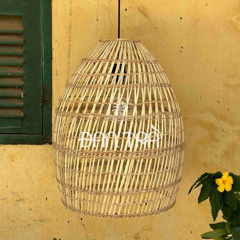 Đèn mây song bắt cá - Đèn mây thả trần vintage