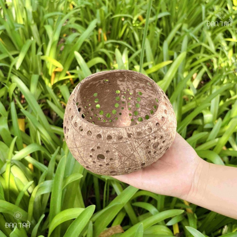 Chén gáo dừa đựng nến lung linh