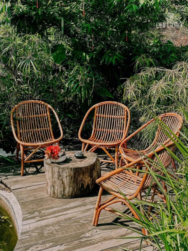 Thanh tịnh cùng mây tre decor tại Sen Cafe Đà Lạt