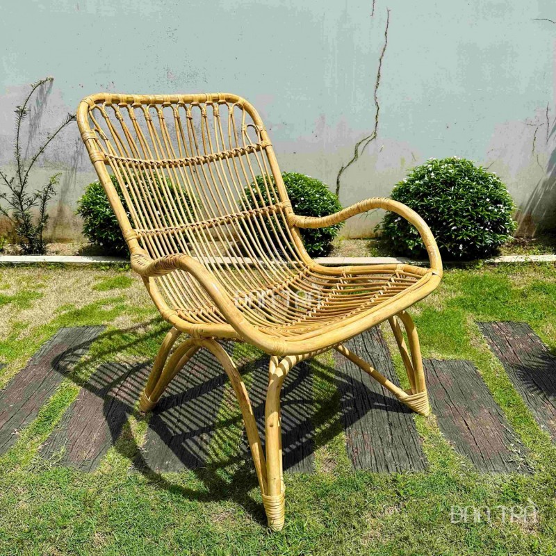 Ghế mây tựa lưng cao - Ghế mây đọc sách thư giãn