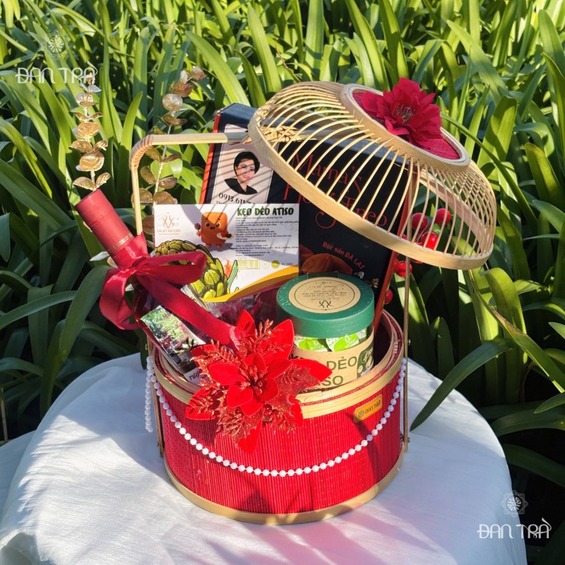 Giỏ quà đặc sản Đà Lạt mây tre đan thumb