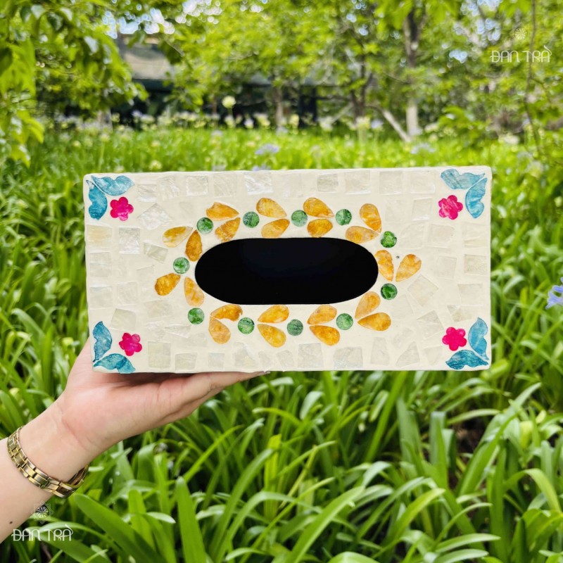 Hộp khăn giấy khảm trai