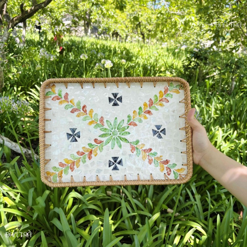 Khay mây xiên chữ nhật cao cấp