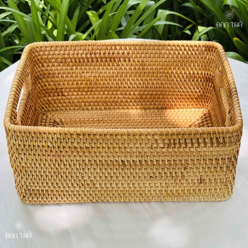 Thùng mây xiên cao chữ nhật cao cấp đựng đồ