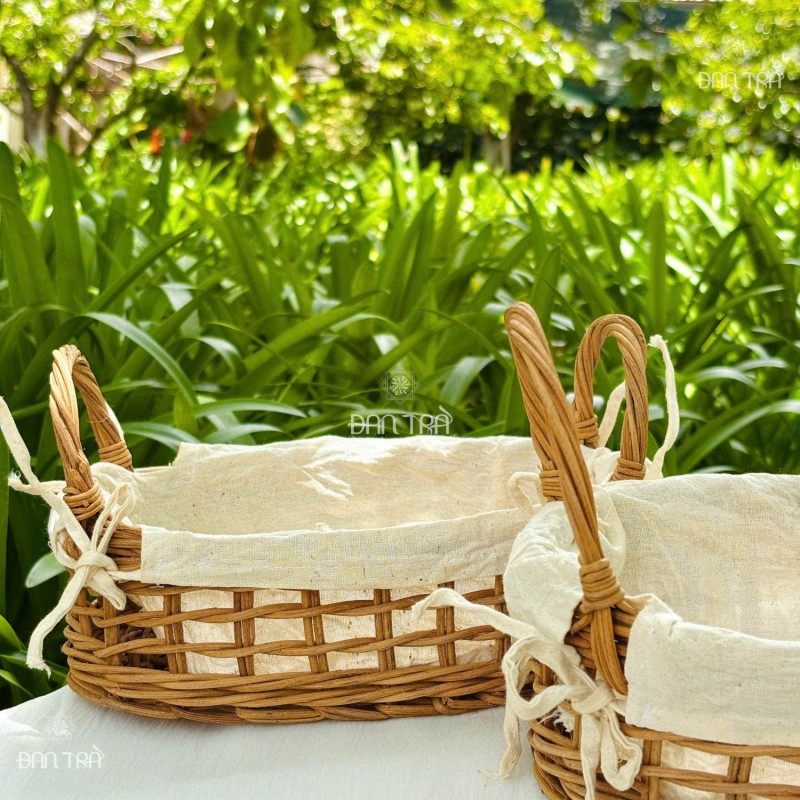 Khay mây oval đựng bánh mì lớt vải cao cấp thumb