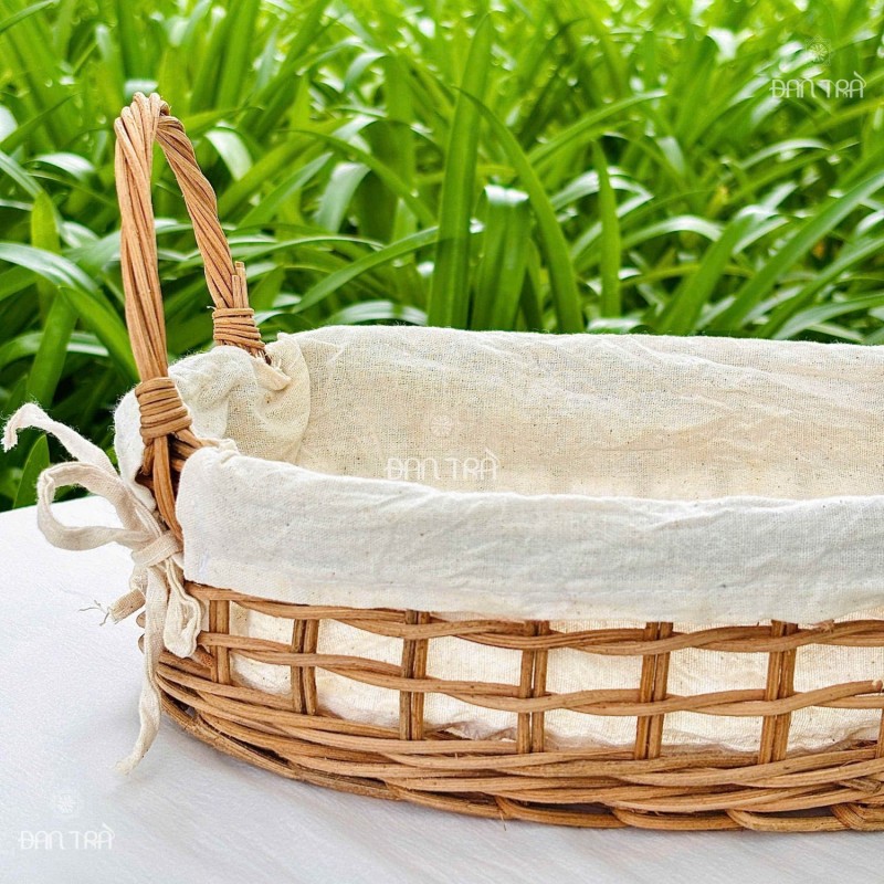 Khay mây oval đựng bánh mì lớt vải cao cấp thumb