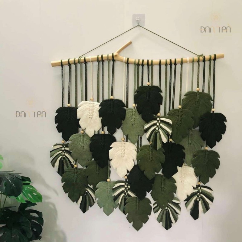 Chiếc lá macrame treo tường