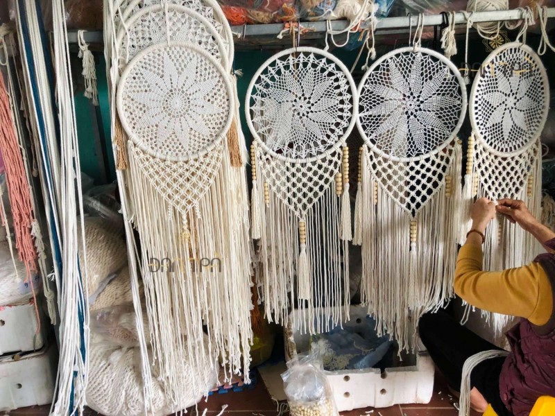 Macrame dream catcher decor phong cách Bohemian thumb