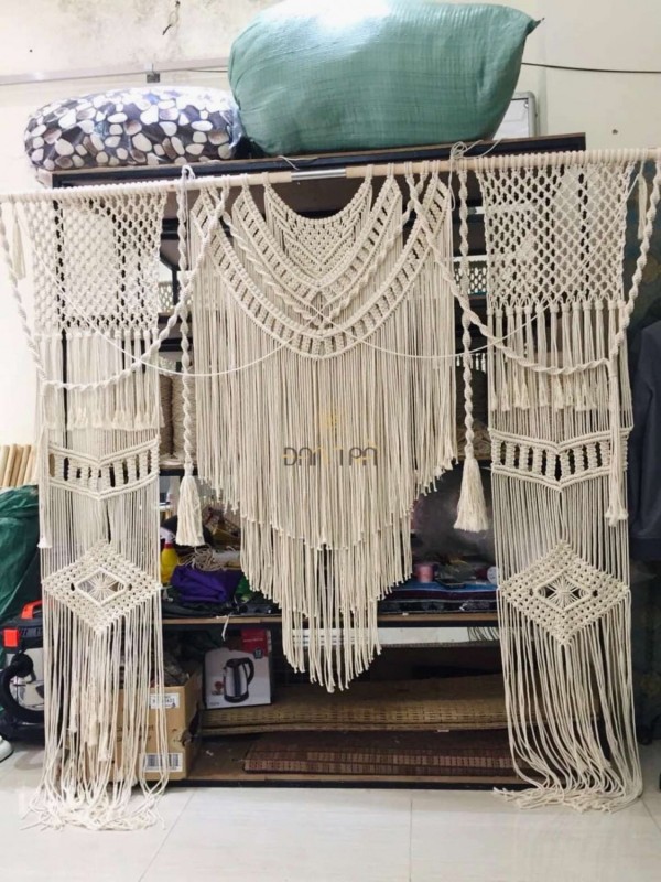 Rèm macrame trang trí phòng ngủ, homestay đẹp thumb