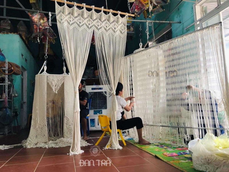 Rèm macrame trang trí phòng ngủ, homestay đẹp thumb