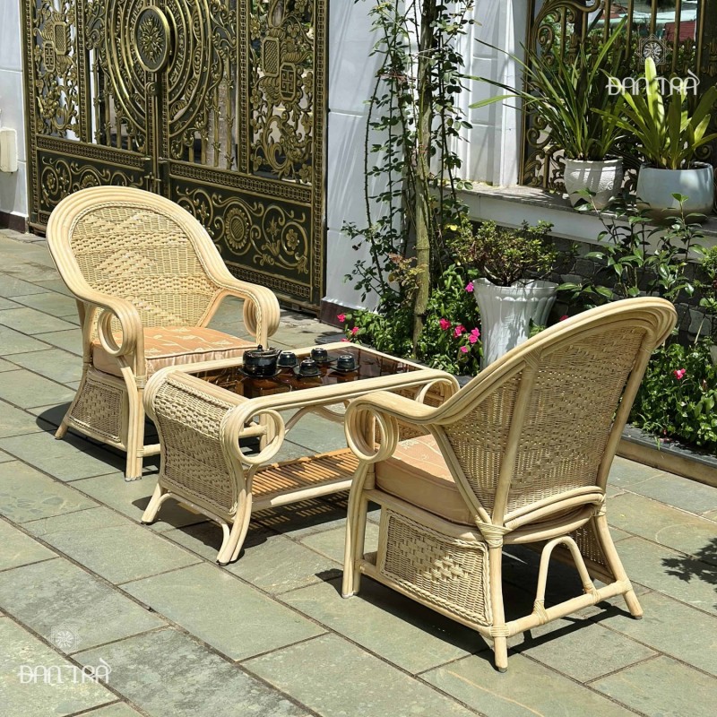 Bàn ghế mây Hoàng Thượng ngồi đàm đạo cao cấp