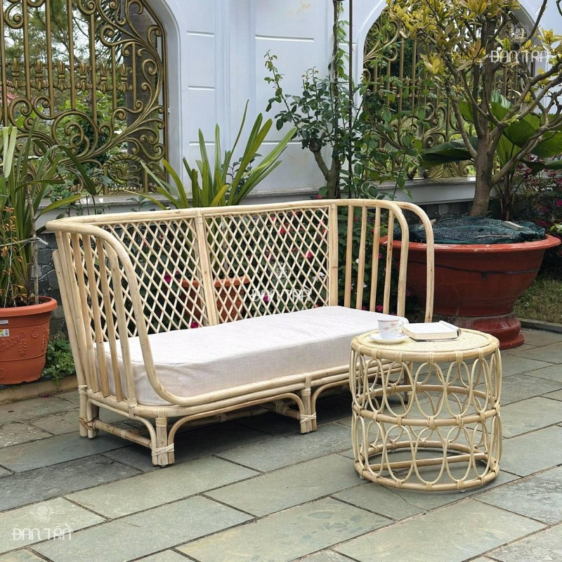 Ghế sofa mây Daisy, ghế bench mây thumb