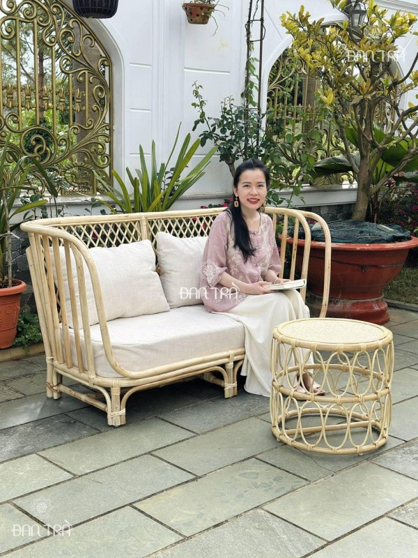 Ghế sofa mây Daisy, ghế bench mây thumb