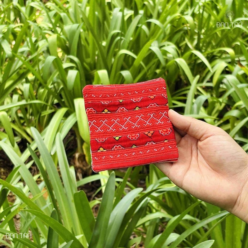 Lót ly thổ cẩm vintage thumb