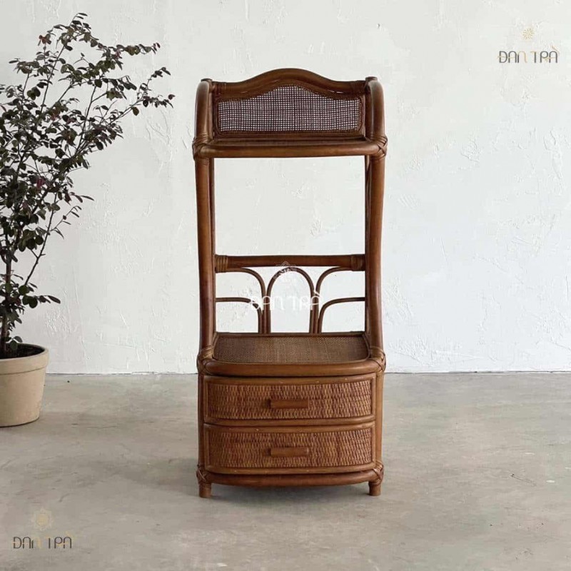 Kệ mây đan lưới mây tự nhiên Clarissa phong cách cổ điển