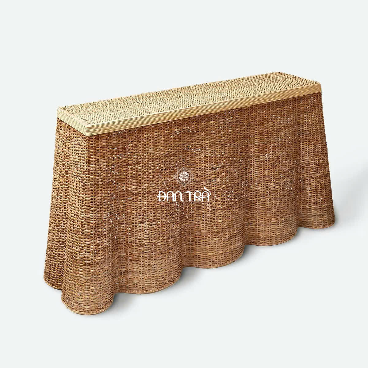 Bàn mây trưng bày Bettina hoạ tiết vỏ sò