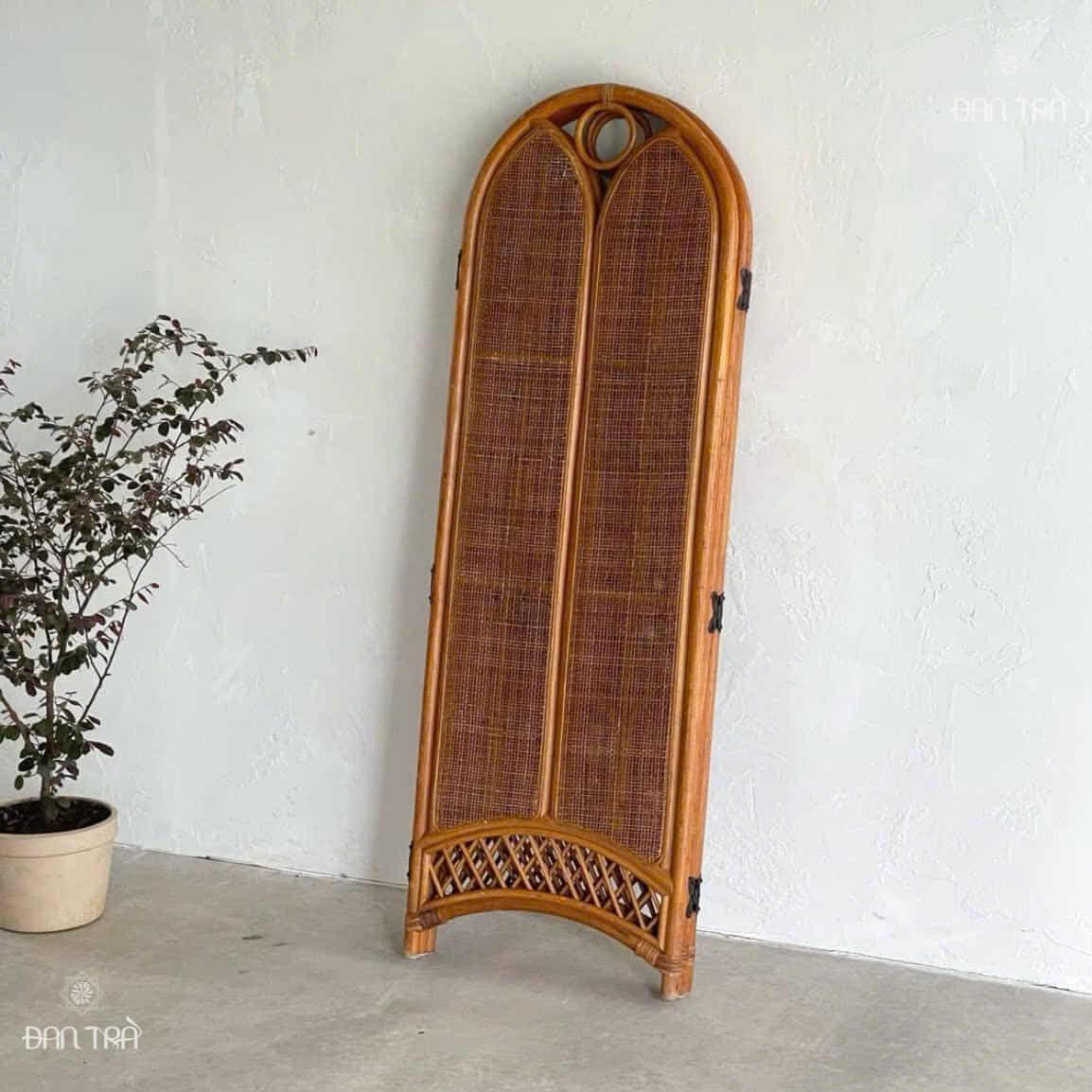 Bình phong mây, vách ngăn mây tre đan hình chiếc lá Maple