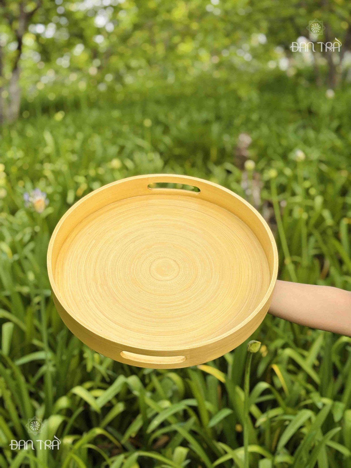 Khay tre cuộn tự nhiên, khay tre trang trí cao cấp