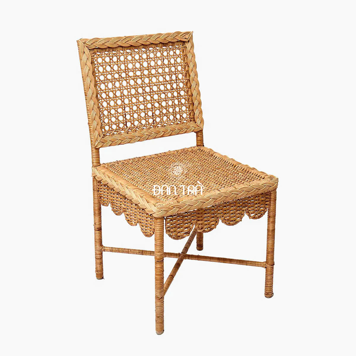 Ghế mây ăn Bettina hoạ tiết vỏ sò