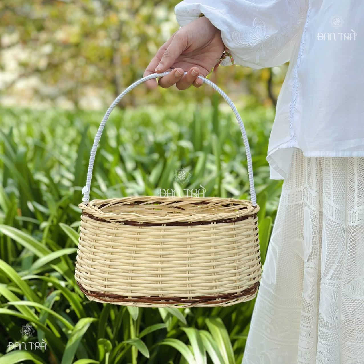 Giỏ mây, khay mây cắm hoa, đưng quà Đà Lạt