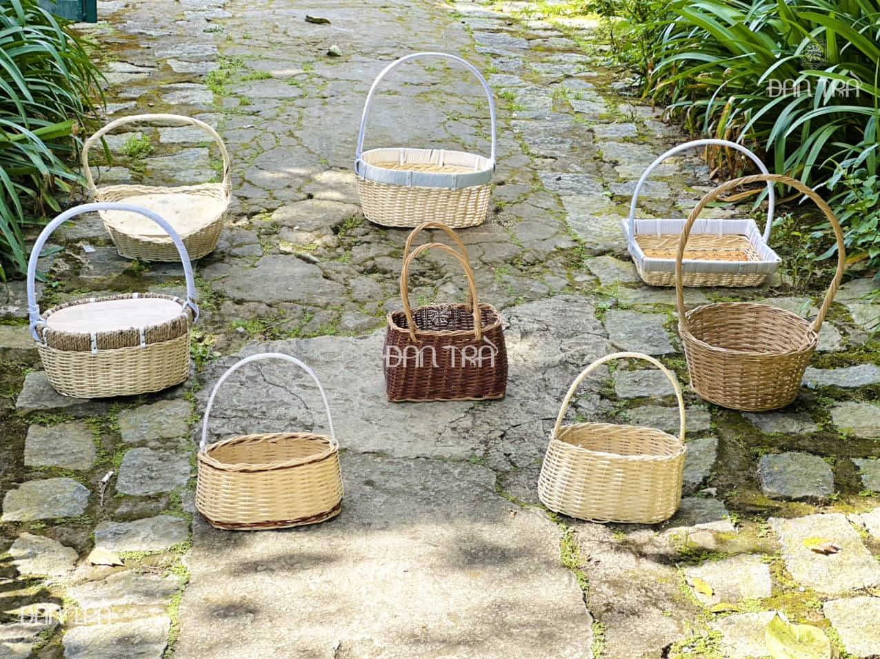 Giỏ mây, khay mây cắm hoa, đưng quà Đà Lạt