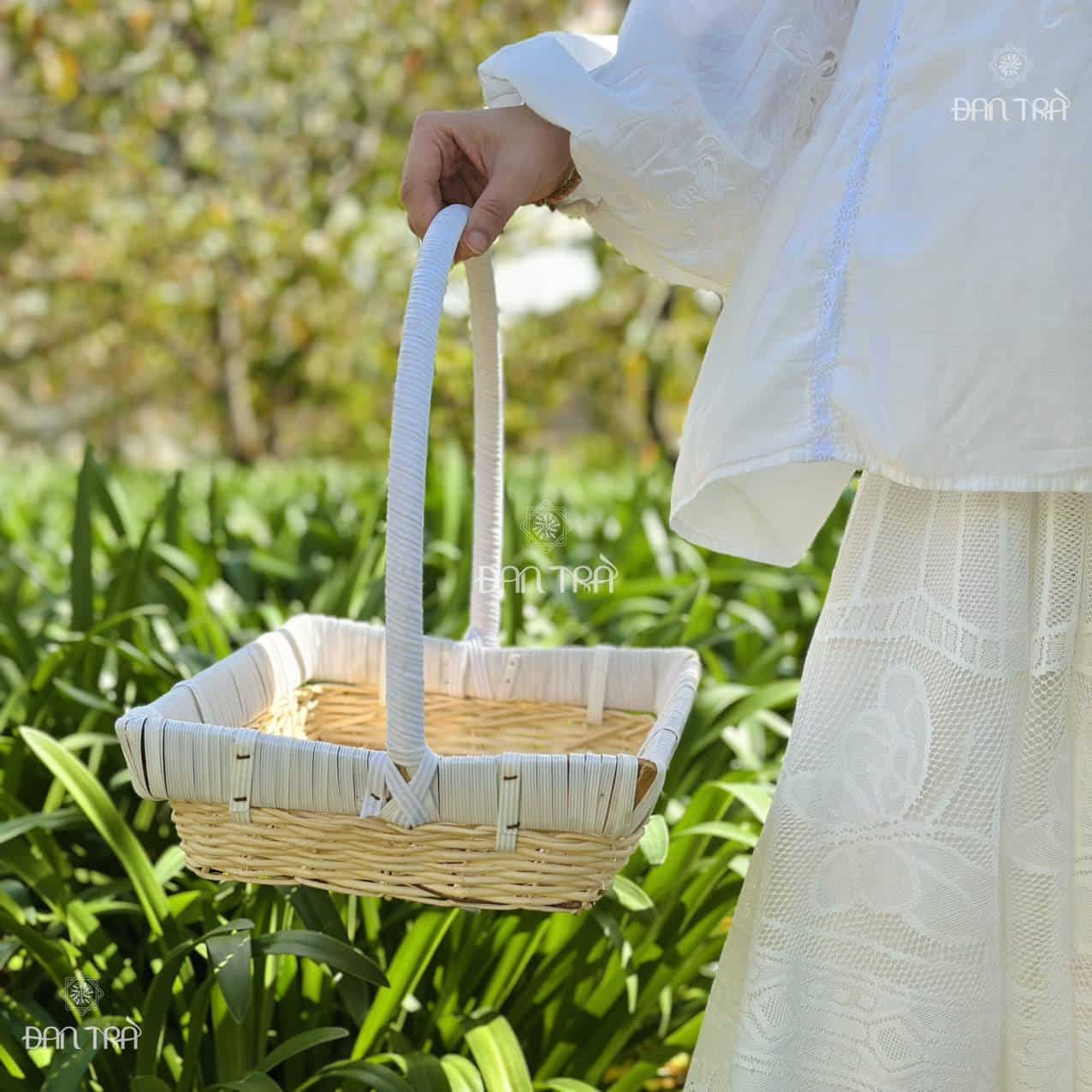 Giỏ mây chữ nhật đưng quà giá rẻ