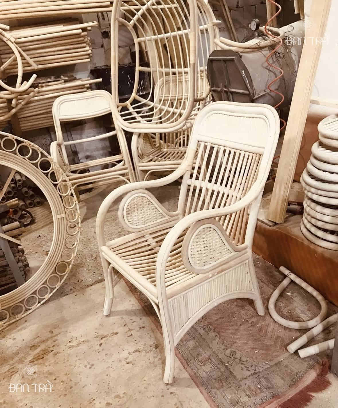 Bộ bàn ghế mây Bernice trang trí phòng khách cao cấp