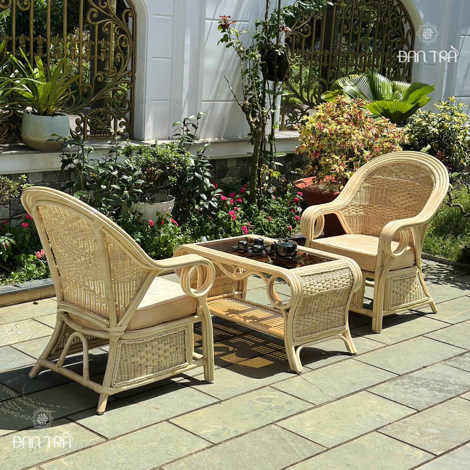 Bàn ghế mây Hoàng Thượng ngồi đàm đạo cao cấp