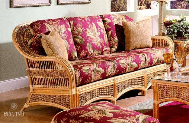 Bộ bàn ghế mây cao cấp Cinnamon Fiji thập niên 1970s