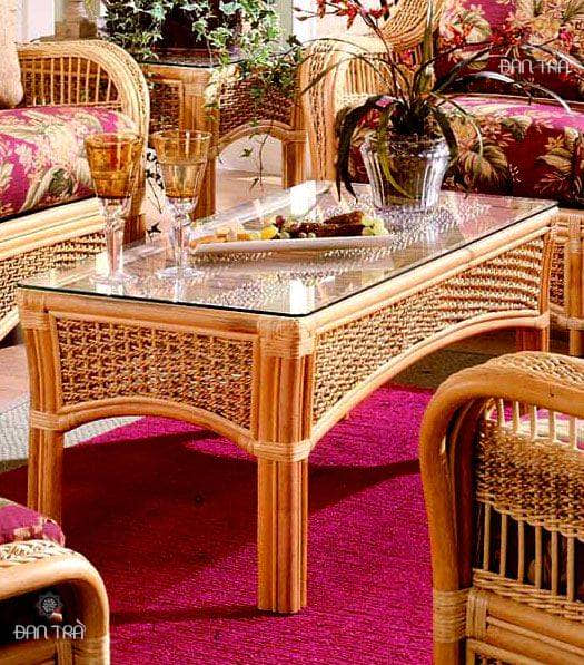 Bộ bàn ghế mây cao cấp Cinnamon Fiji thập niên 1970s