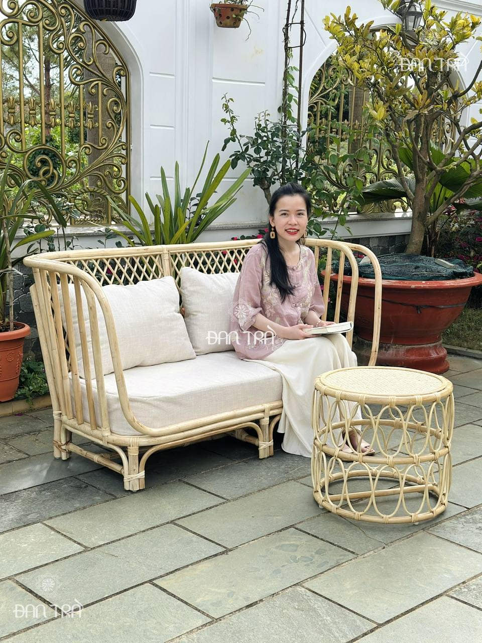 Ghế sofa mây Daisy, ghế bench mây