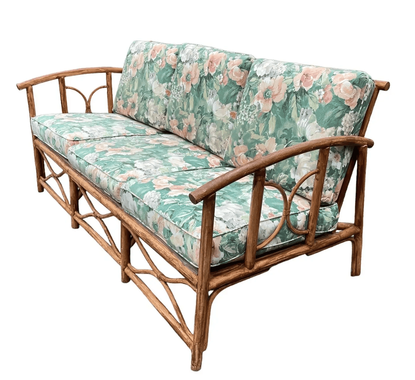 Ghế băng mây Harold ngang 1m8 nệm họa tiết