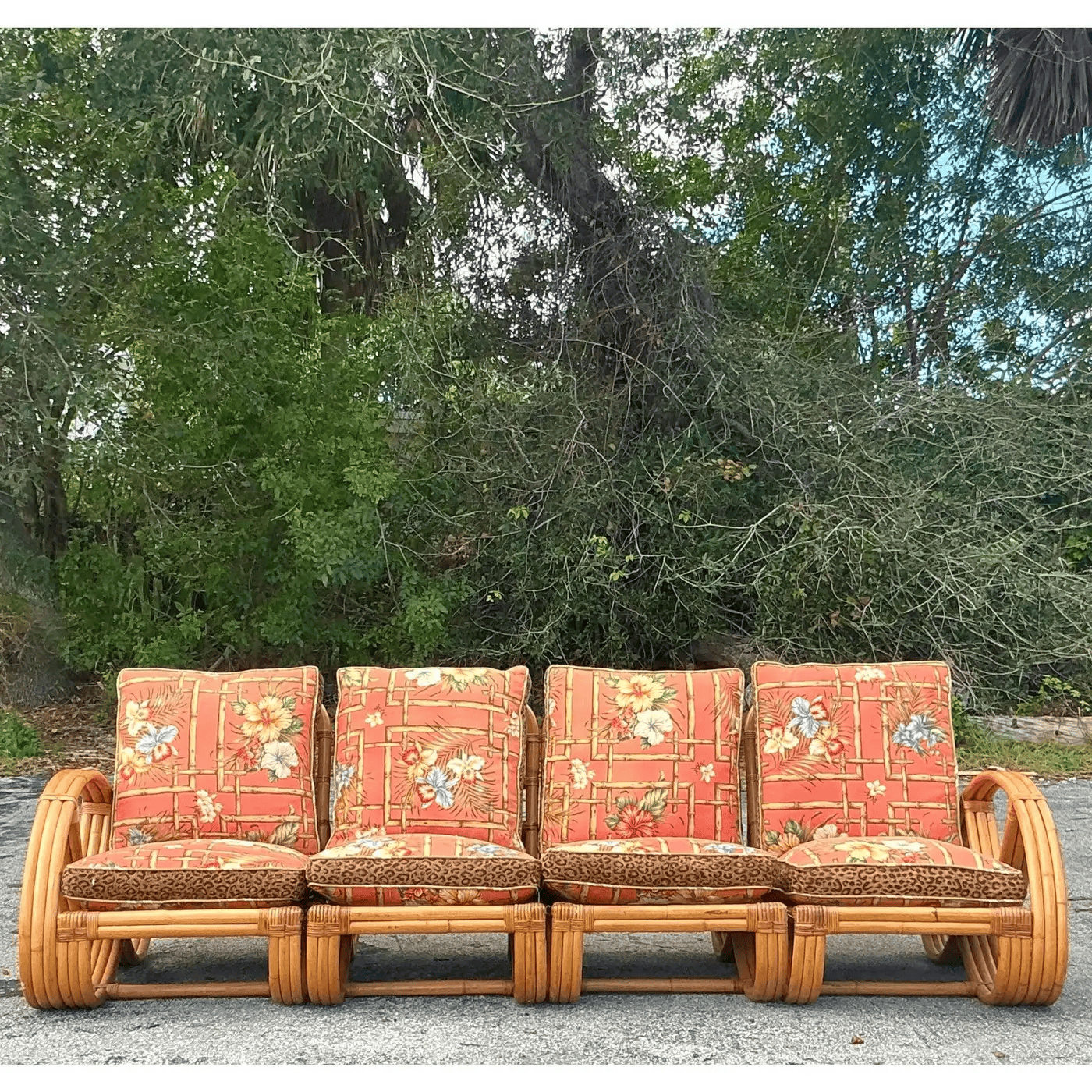 Sofa mây Irving 4 chỗ cao cấp họa tiết