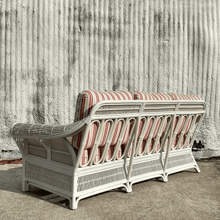 Ghế sofa mây Harvey cao cấp sơn trắng vintage