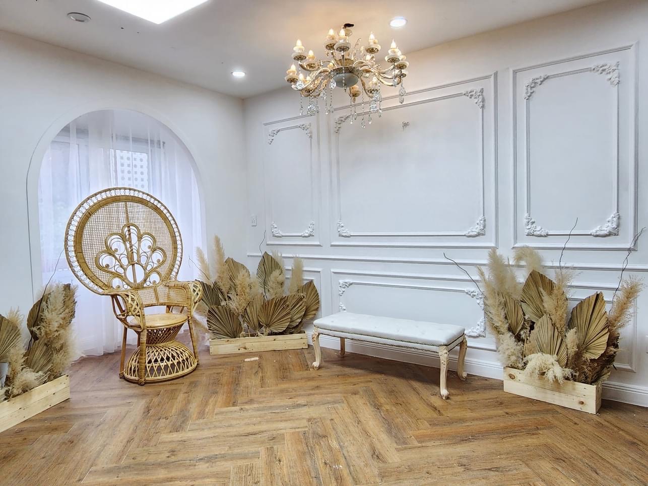 Ghế mây chụp hình decor studio 