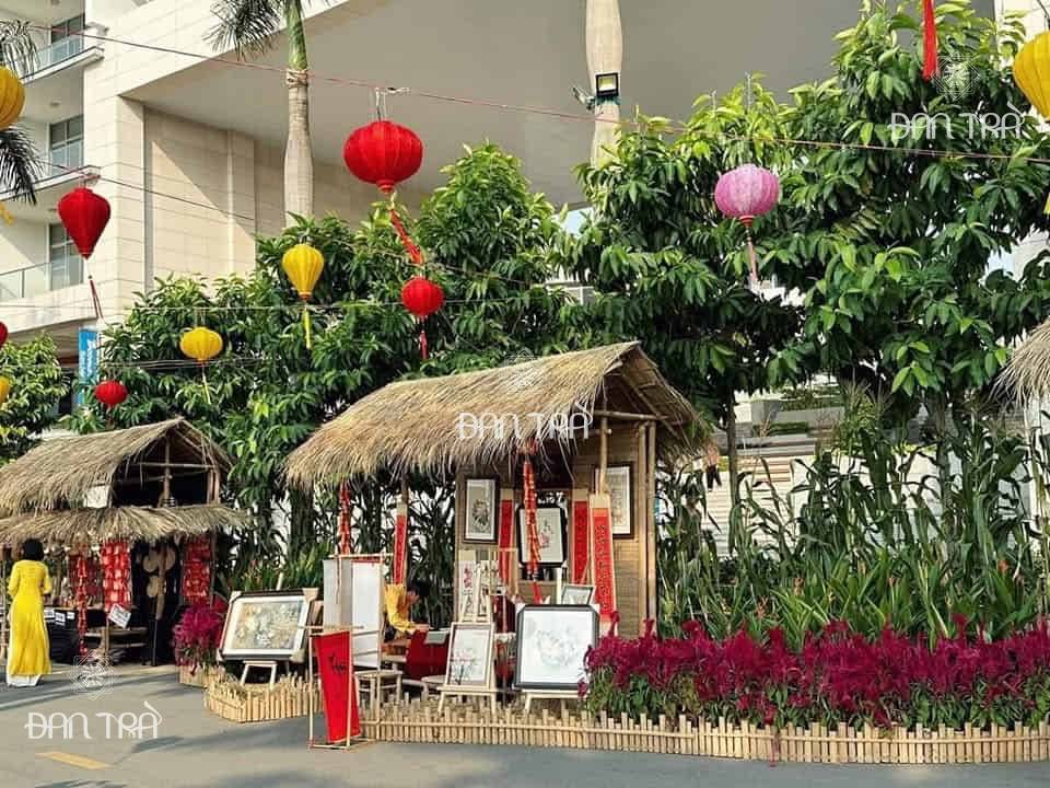 Tiểu cảnh trang trí Tết, nhà tre trang trí Tết, cổng chào Têt 