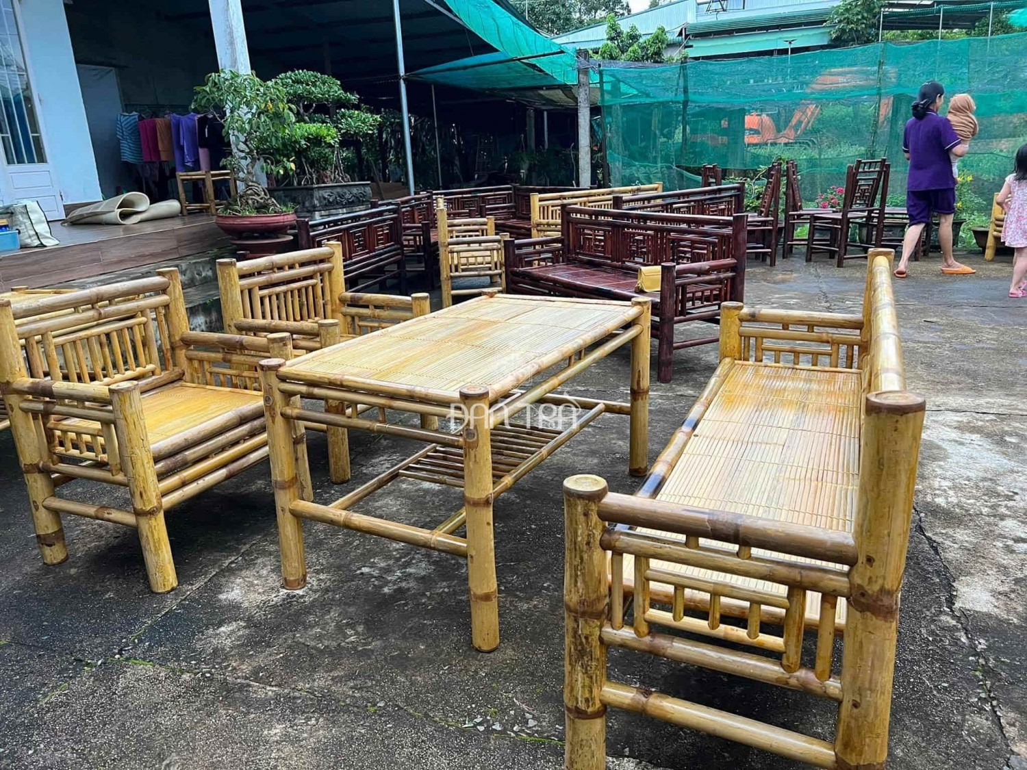 bàn ghế tre