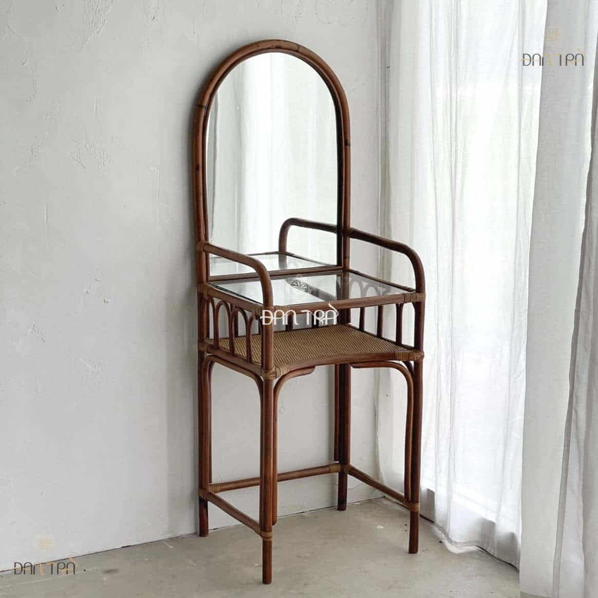 Kệ mây trang điểm vintage cao cấp